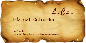 Lóczi Csinszka névjegykártya